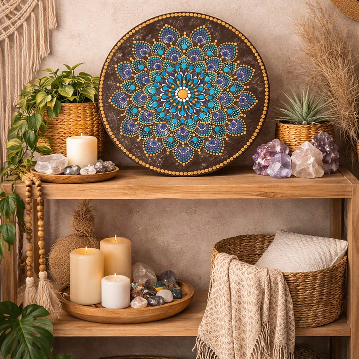 MANDALA BLUE FLOWER 30 CM 1