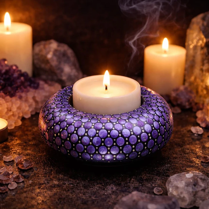 PORTA VELA MORADO 10 X 5 cm 2