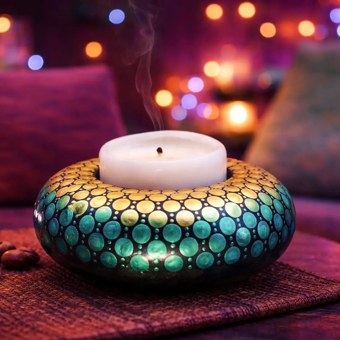 PORTA VELON GREEN & GOLD 10 CM 2