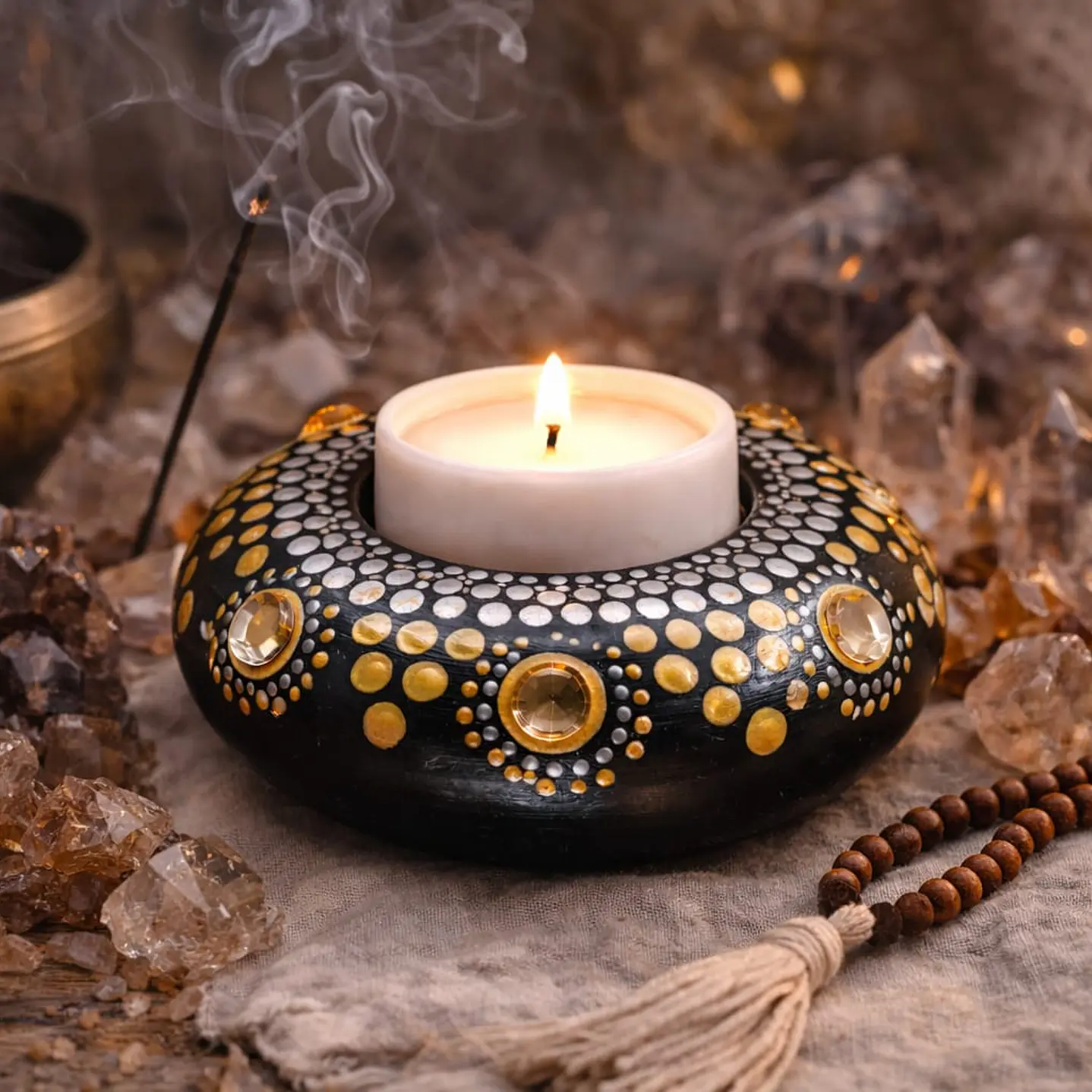 PORTA VELA ORO & PLATA 10 CM 2