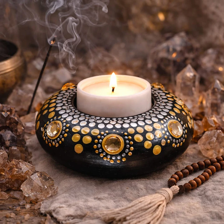 PORTA VELA ORO & PLATA 10 CM 2