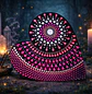 CORAZÓN MANDALA BURDEUS 15 X 14 CM - Miniatura 1