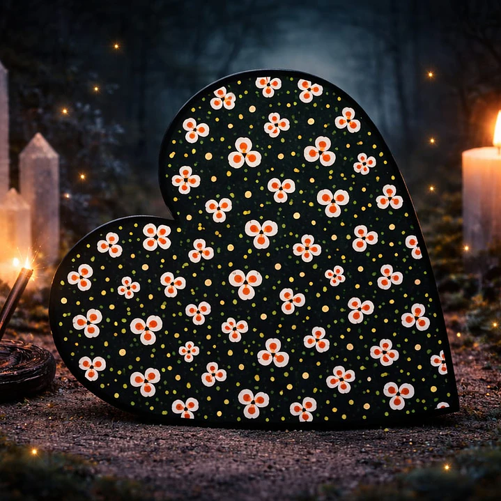 CORAZÓN MANDALA FLORES 15 X 14 CM 1