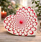 MANDALA WHITE&RED HEART 14 CM - Miniatura 1