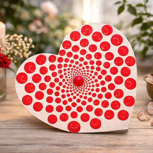 CORAZÓN MANDALA RED HEART 15 CM