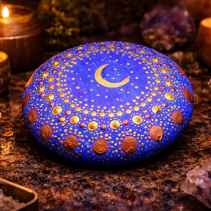 PIEDRA MANDALA LUNA ÁRABE 10 CM