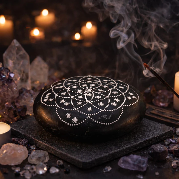 PIEDRA MANDALA SEMILLA DE LA VIDA 15 CM 1