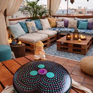 PIEDRA MANDALA TREBOL 15 CM