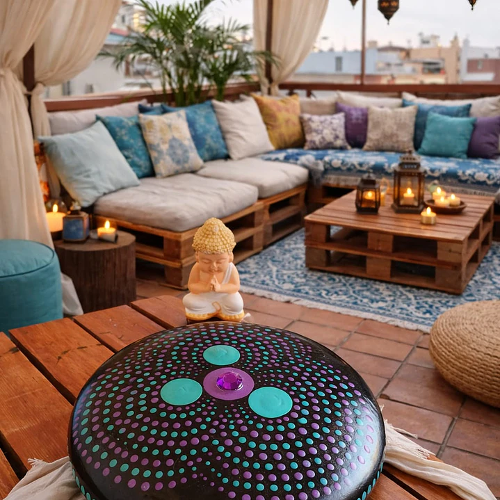 PIEDRA MANDALA TREBOL 15 CM 1