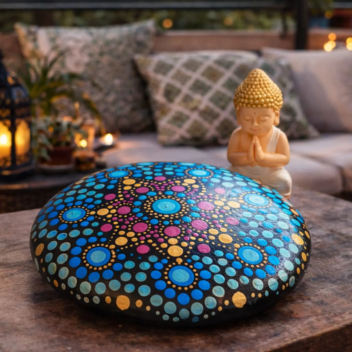 PIEDRA MANDALA BUNGANBILIA 15 CM 1