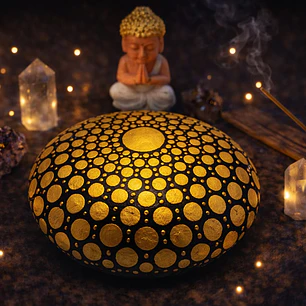 PIEDRA ABOMBADA GOLD 10 CM  