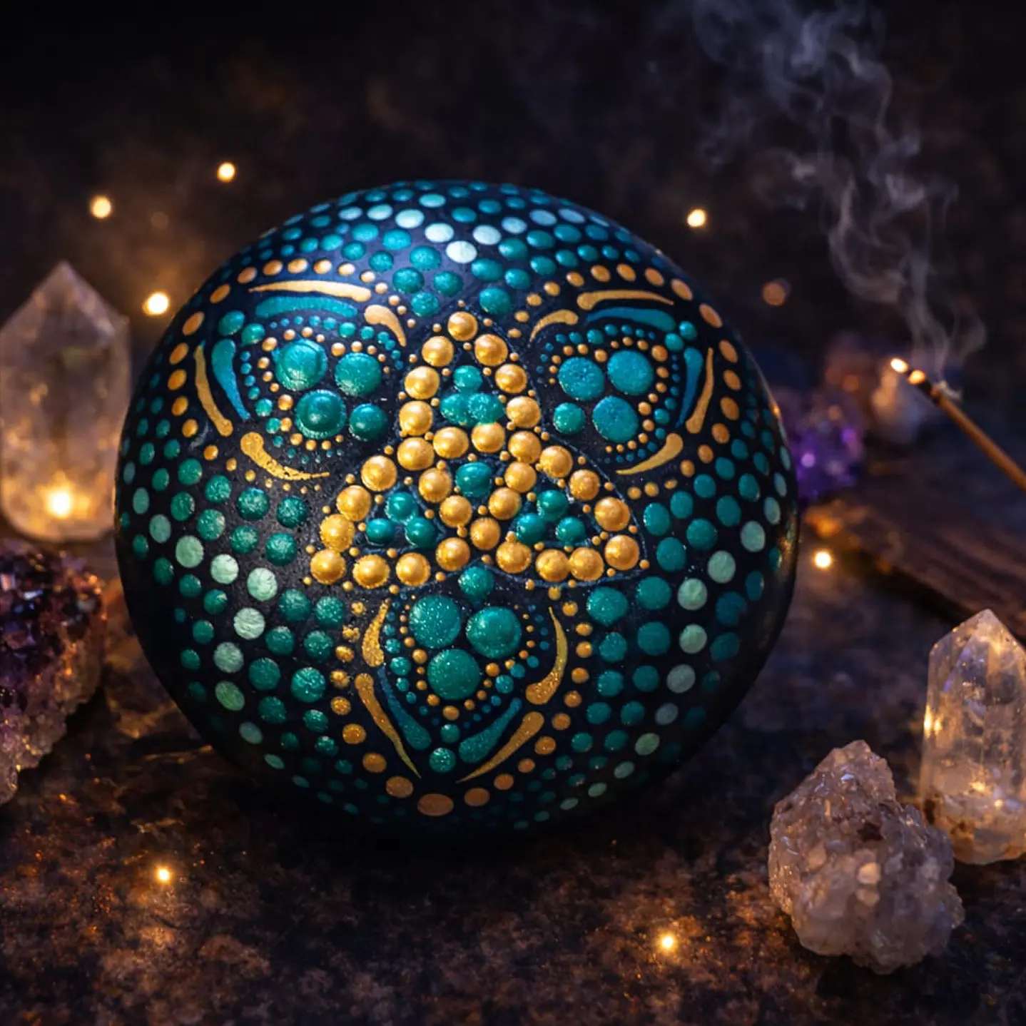 PIEDRA MANDALA CELTA 10 CM 1