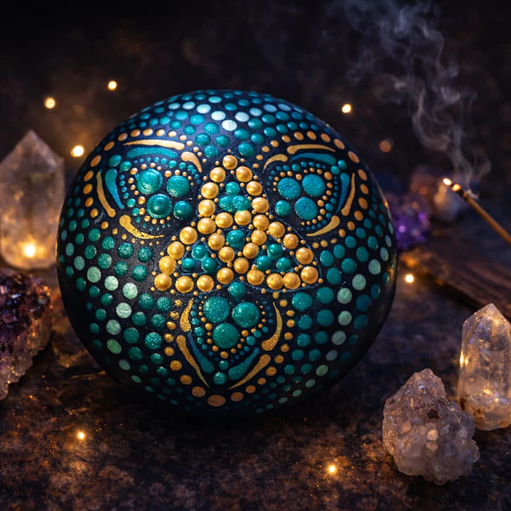 PIEDRA MANDALA CELTA 10 CM 1