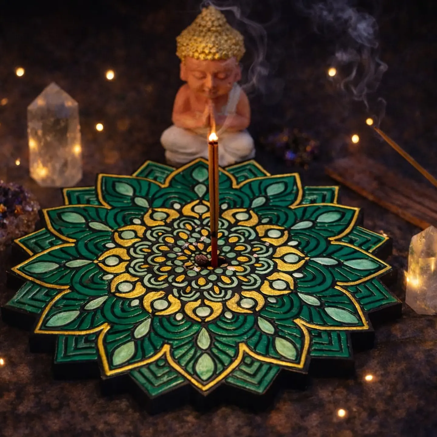 INCENSÁRIO VERDE 14 CM  1