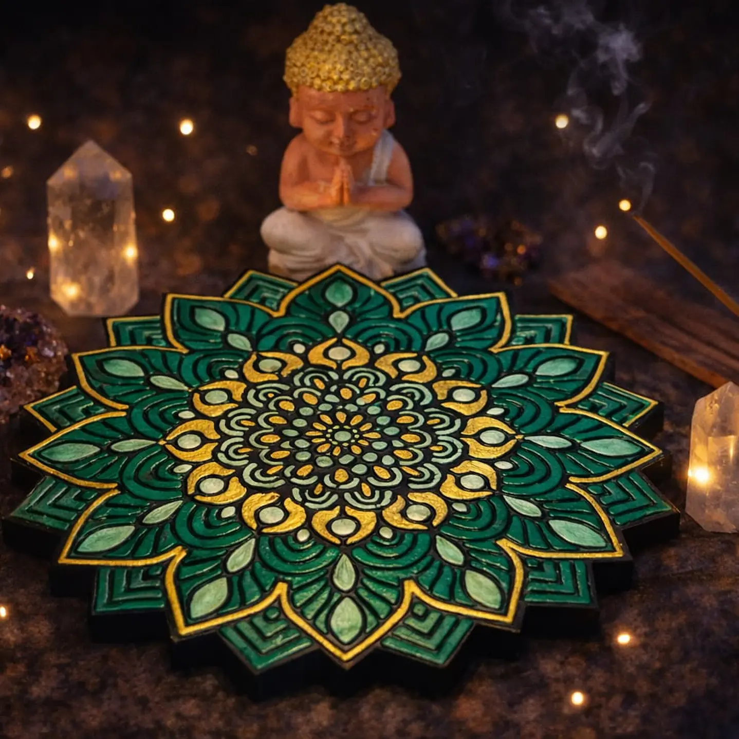 INCENSÁRIO VERDE 14 CM  2