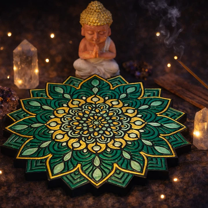 INCENSÁRIO VERDE 14 CM  2