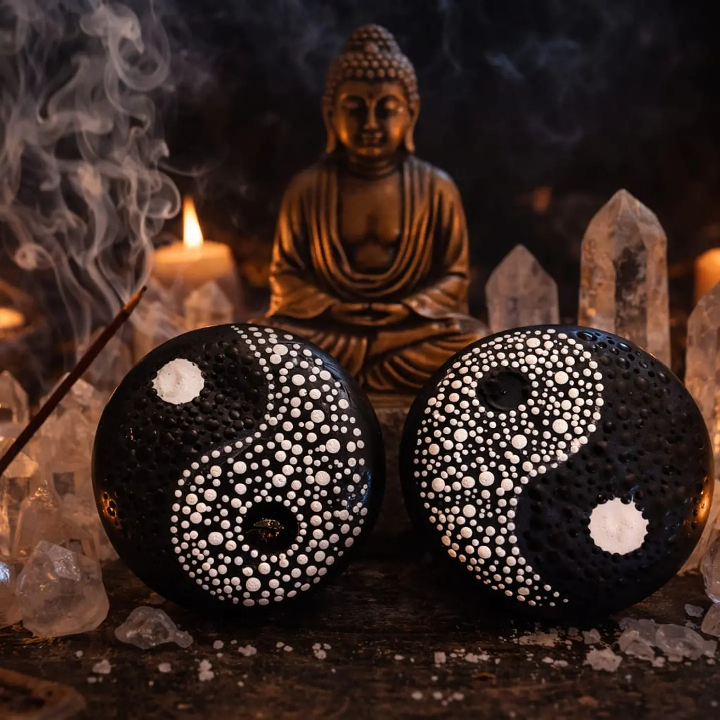 PIEDRA MANDALA YING YANG 6,5 CM 1