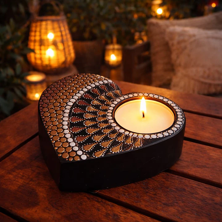 PORTAVELA CORAZON MANDALA MOKKA  1