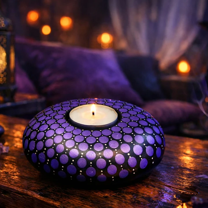 PORTA VELA MORADO METALIZADO 10 CM 2