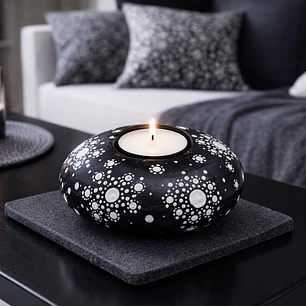 PORTA VELAS BIANCO & NERO 10 CM