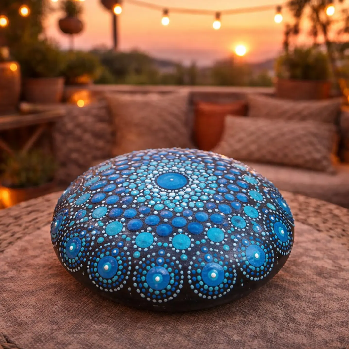 PIEDRA MANDALA ORBITAS AZULES 10 CM 1