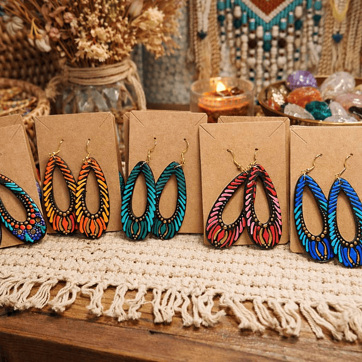 pendientes aretes de colores