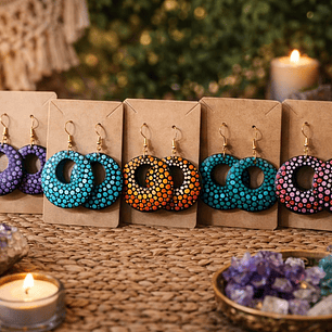 pendientes de colores redondos 