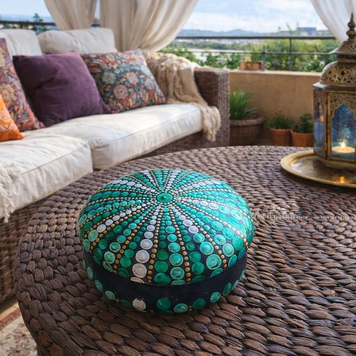 PIEDRA MANDALA VERDE 10 CM 1