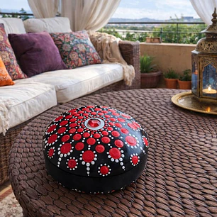 PIEDRA MANDALA RED 10 CM