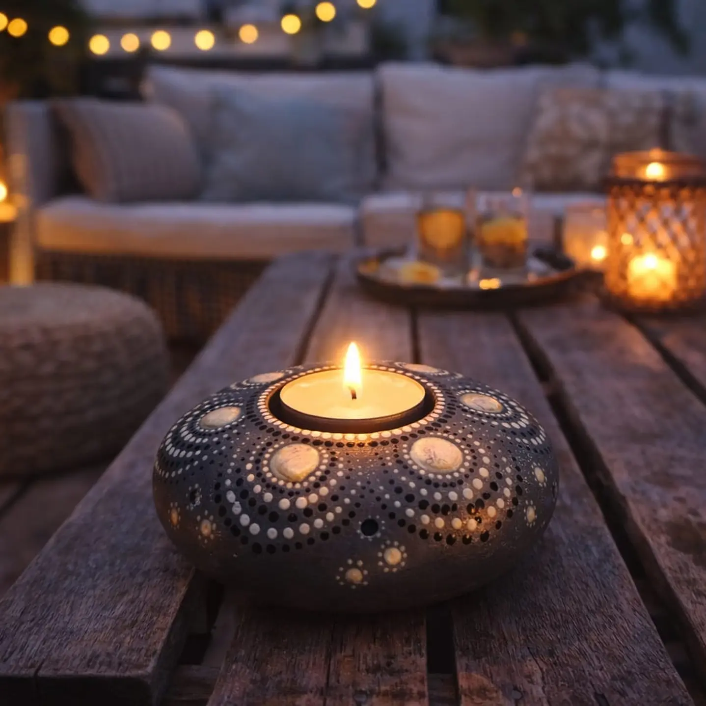 PORTA VELAS GRIS PERLA 10 CM 1