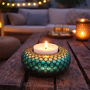 PORTA VELON GREEN & GOLD 10 CM