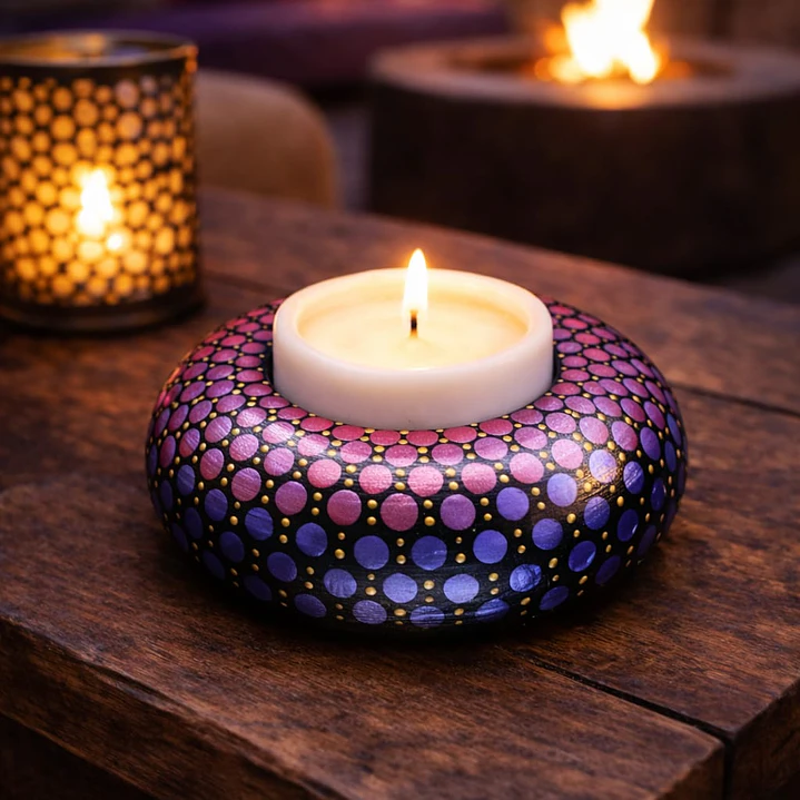 PORTA VELON MORADO Y FUCSIA 10 x 5cm 1