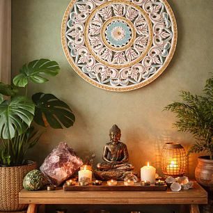 MANDALA PARED MADERA ORION 45 CM