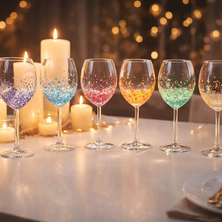 COPAS DE VIDRIO MANDALA X 6 