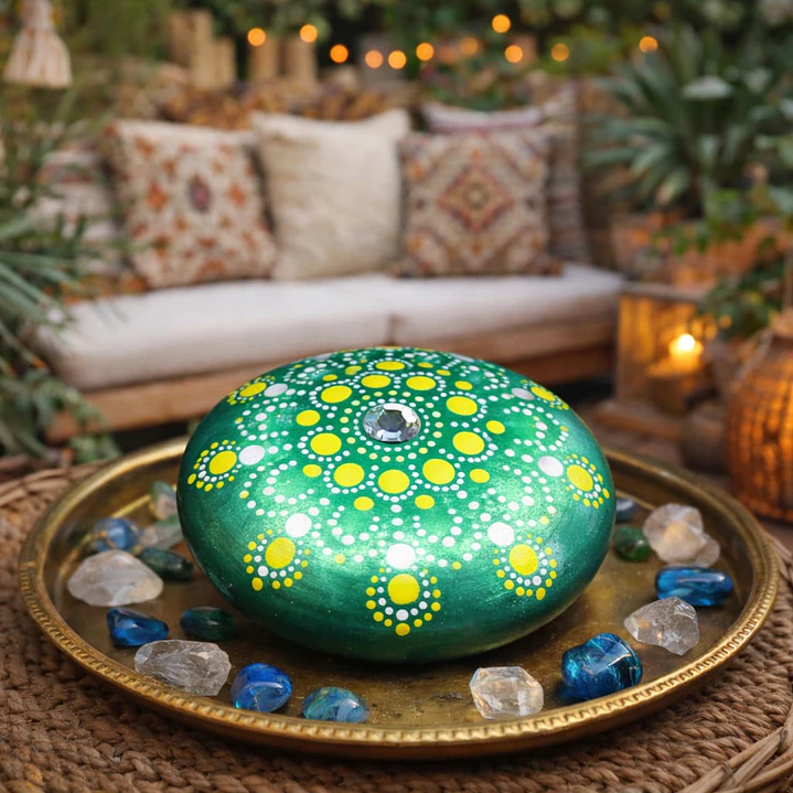 PIEDRA MANDALA GREEN 10 CM 1