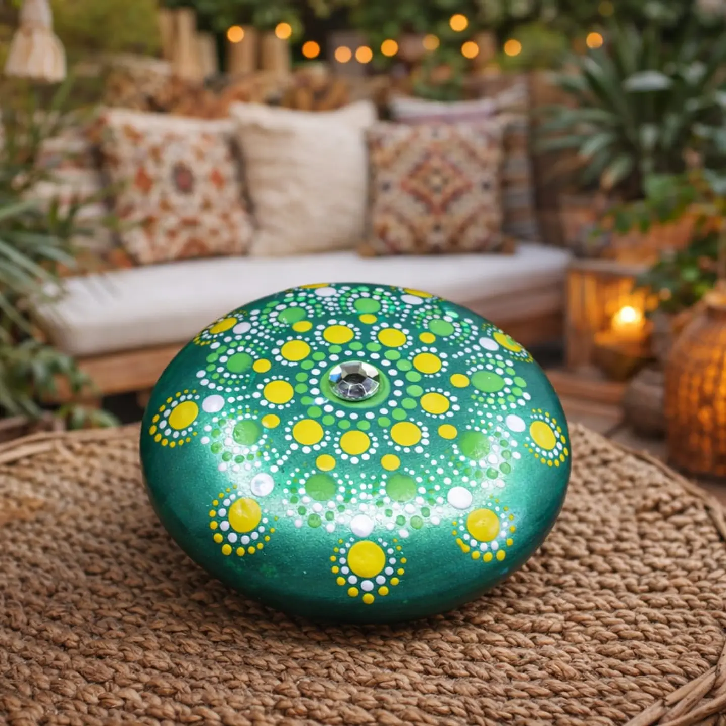 PIEDRA MANDALA GREEN 10 CM 3