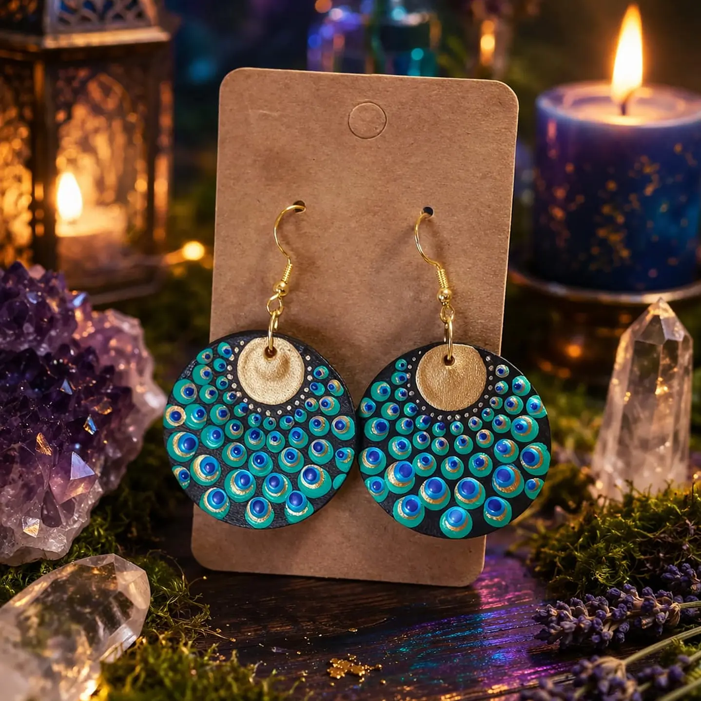 PENDIENTES PAVO REAL