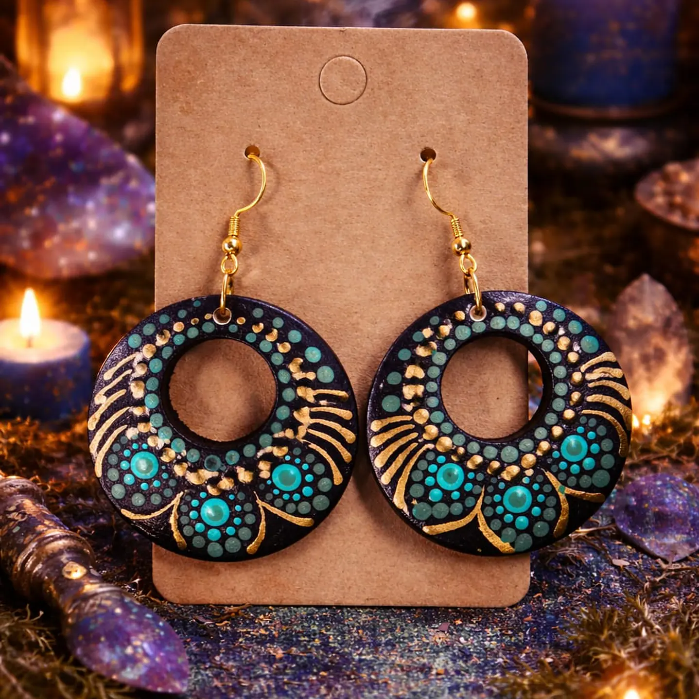 PENDIENTES GREEN & GOLD