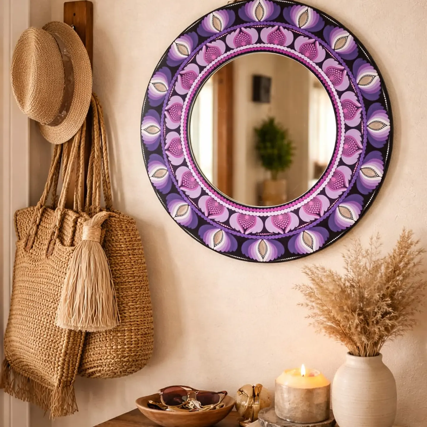 ESPEJO MANDALA PURPLE 50 CM   2