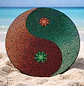 MANDALA YING YANG VERDE Y NARANJA 50 CM - Miniatura 1