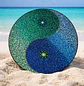 MANDALA YING YANG VERDE & AZUL LIENZO 50 CM - Miniatura 1