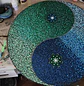MANDALA YING YANG VERDE & AZUL LIENZO 50 CM - Miniatura 4