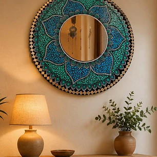 ESPEJO MANDALA FIORE 45 CM