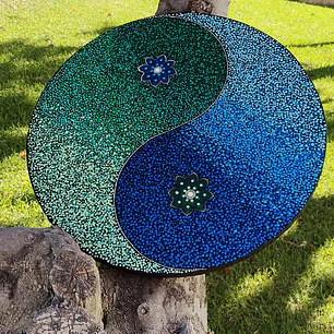 MANDALA YING YANG VERDE & AZUL 50 cm