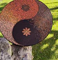 mandala ying yang marron y naranja 50 cm - Miniatura 1
