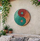 MANDALA YIN YANG VERDE Y NARANJA 50 CM - Miniatura 2