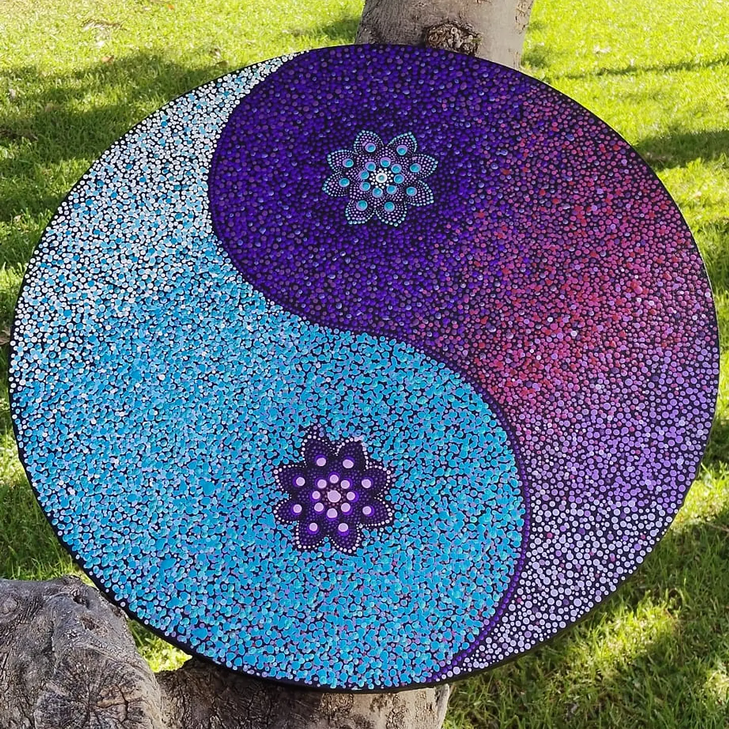 MANDALA YING YANG MORADO Y CELESTE 50 CM 1