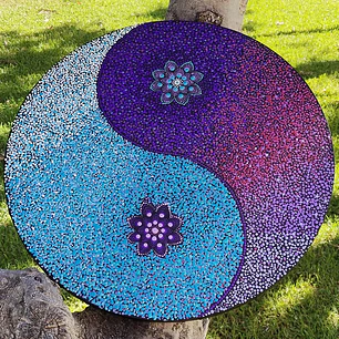 MANDALA YING YANG MORADO Y CELESTE 50 CM
