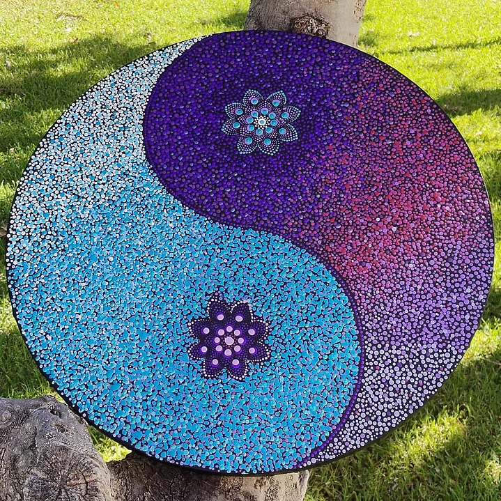 MANDALA YING YANG MORADO Y CELESTE 50 CM 1