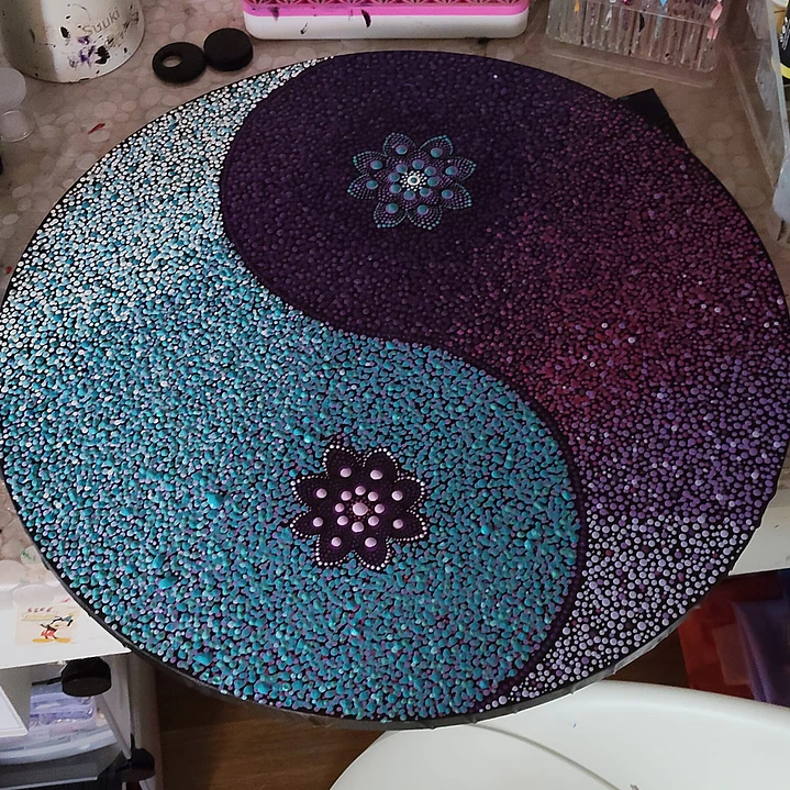 MANDALA YING YANG MORADO Y CELESTE 50 CM 3